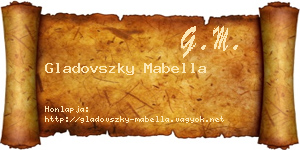 Gladovszky Mabella névjegykártya